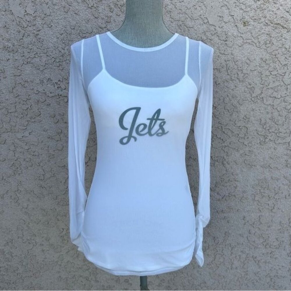 NWT Women's NFL New York JETS Cami Tank Top & Mesh Long Sleeve Shirt - Large